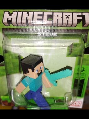 Minecraft Steve Figure with Teal Sword
